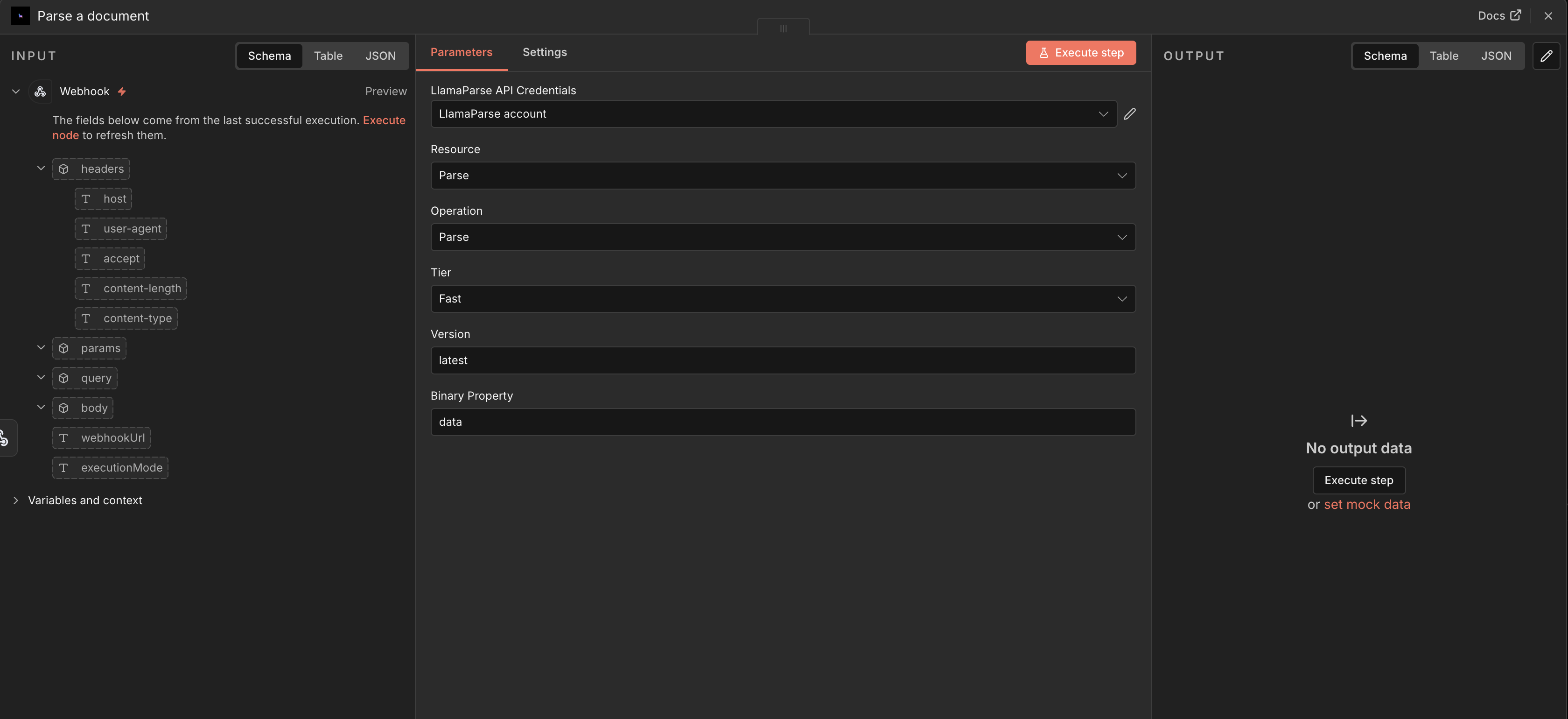 n8n parse action
