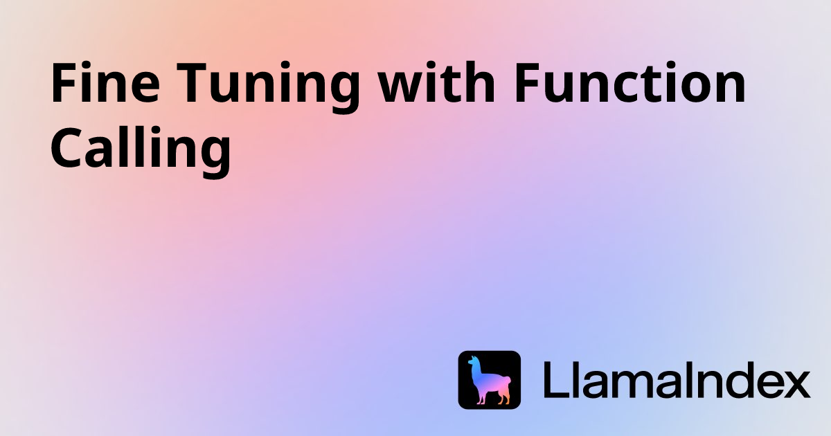 Fine Tuning with Function Calling | Developer Documentation