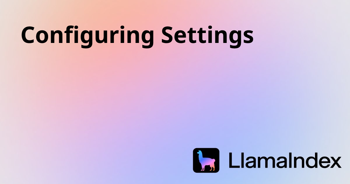 Configuring Settings | Developer Documentation
