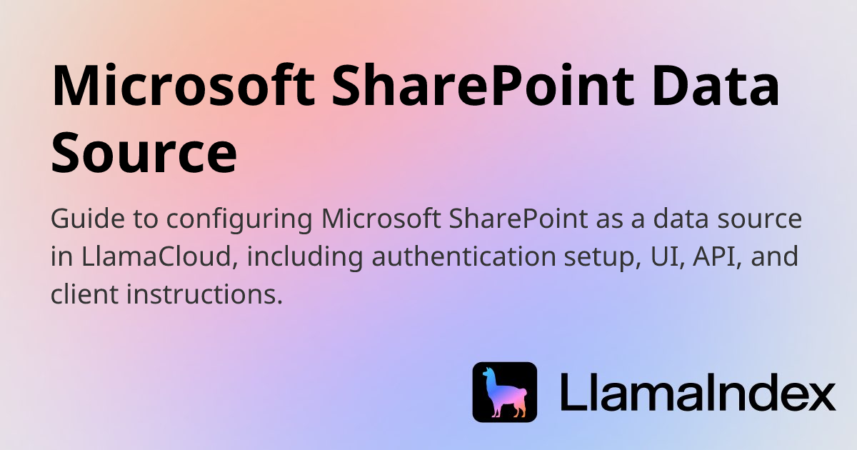 Microsoft SharePoint Data Source | Developer Documentation
