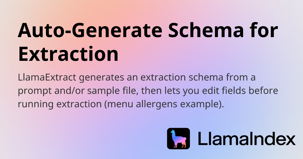 Auto-Generate Schema for Extraction | Developer Documentation
