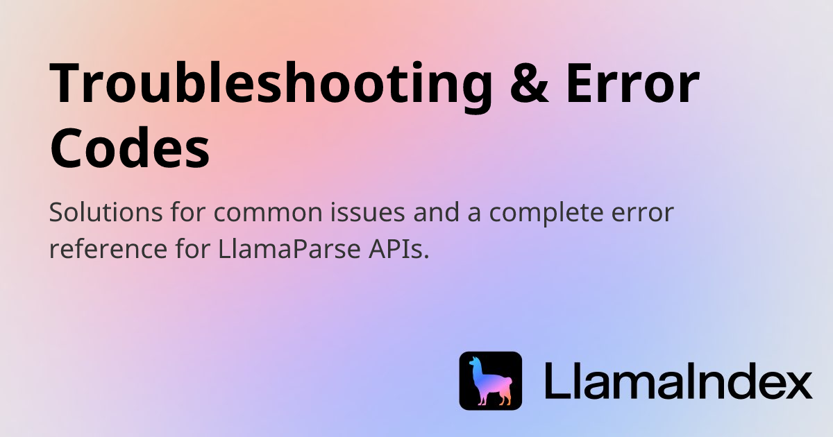 Troubleshooting & Error Codes | Developer Documentation