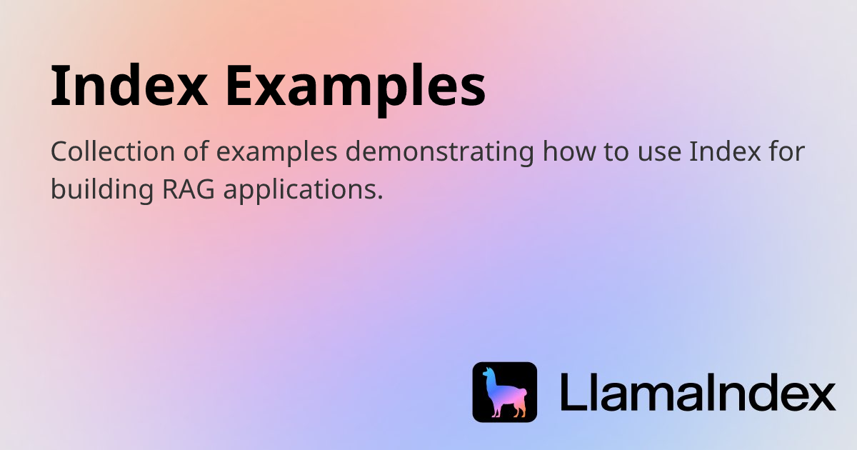 Index Examples | Developer Documentation