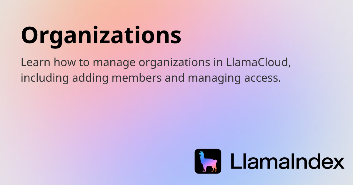 Organizations | Developer Documentation
