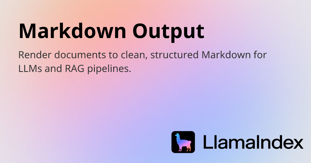 Markdown Output | Developer Documentation